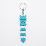 Articulated cat keychain sky blue – size