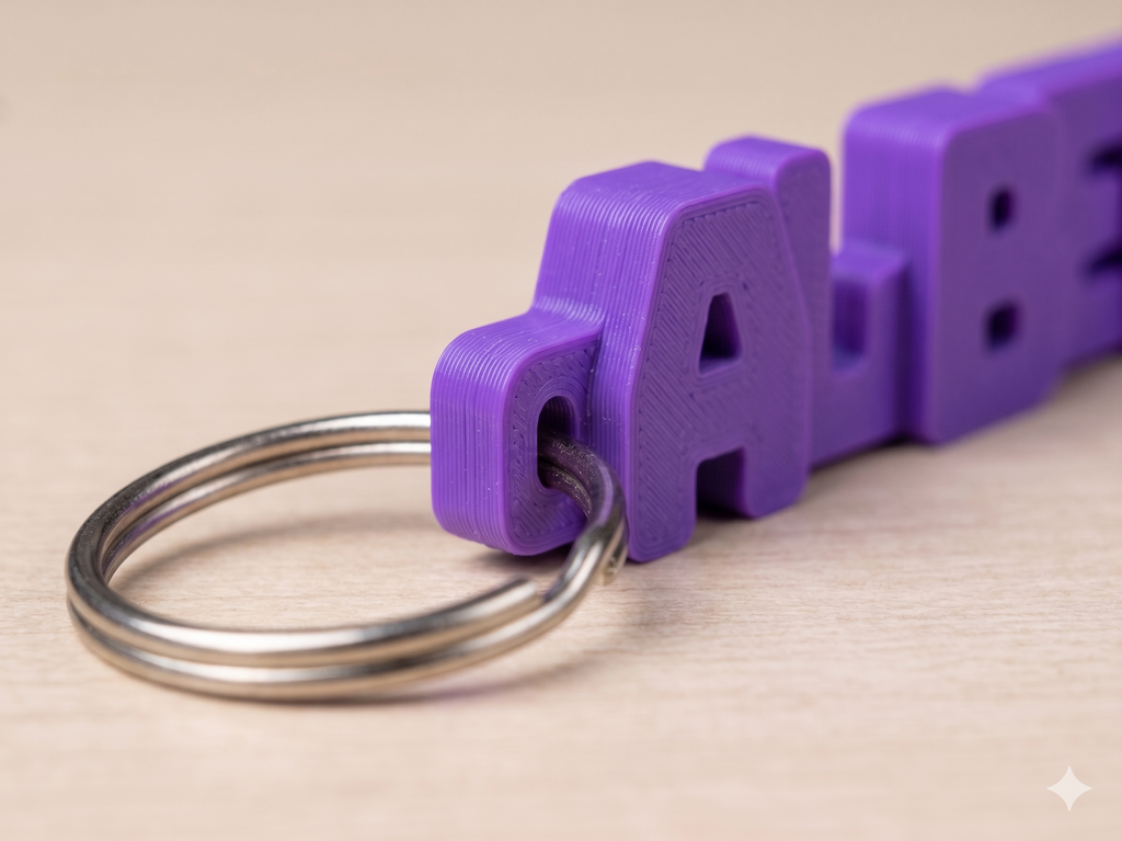 3D Name Keychain – Custom Single Color