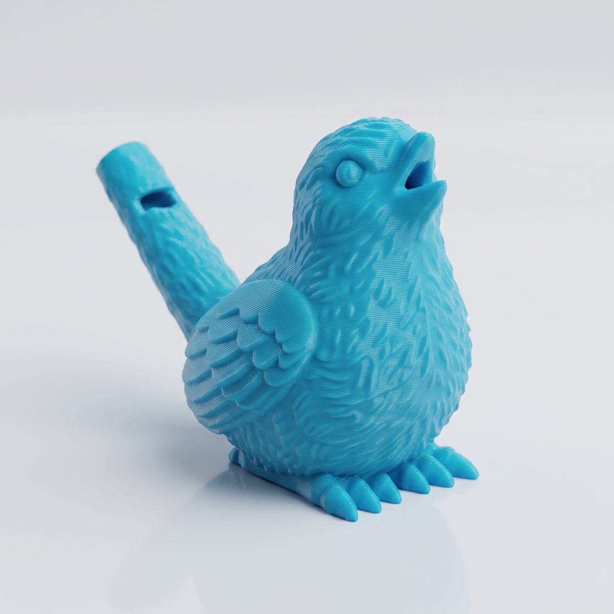 Sky blue 3D printed bird water whistle