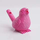 Pink 3D printed bird water whistle