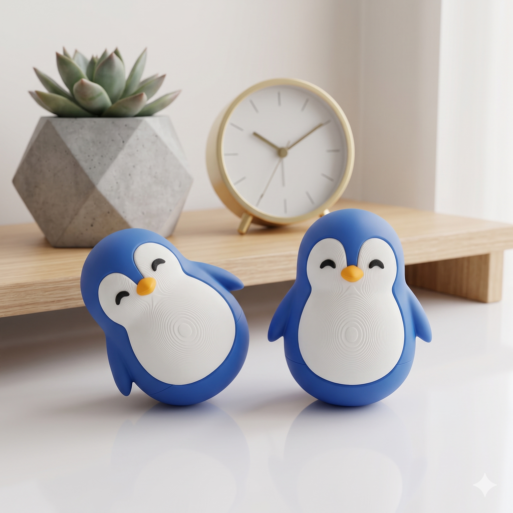 Chubby Penguin Figurine – 3D Printed Desk Decor | Cute Collectible Gift
