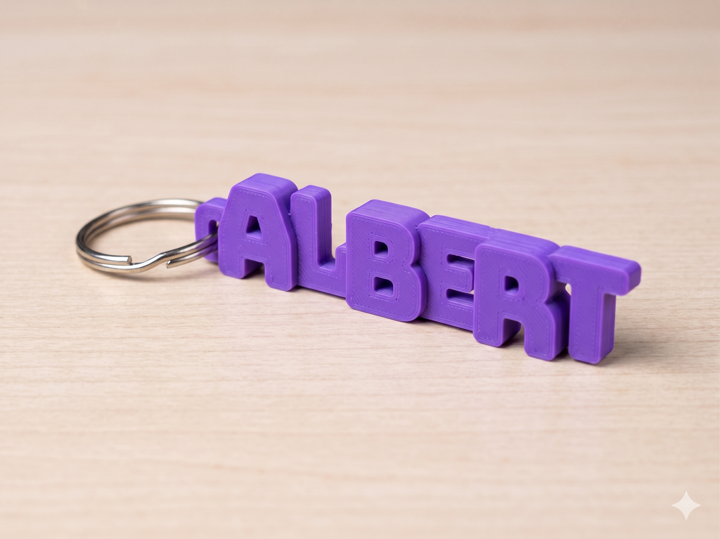 3D Name Keychain – Custom Single Color