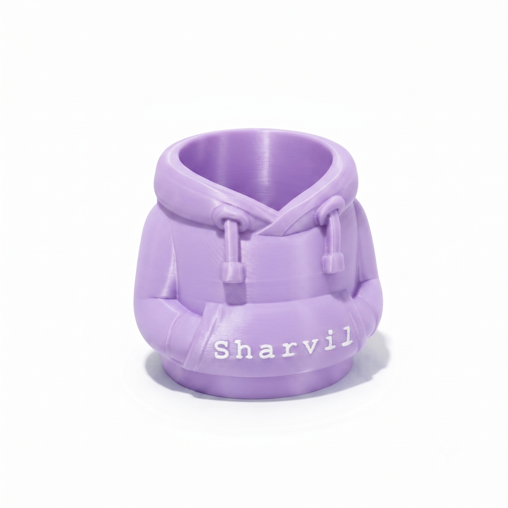 Personalized Hoodie Pen & Pencil Holder – Custom Name Desk Organizer