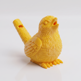 Yellow 3D printed bird water whistle