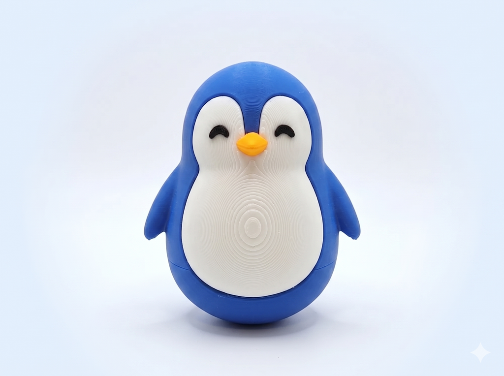 Chubby Penguin Figurine – 3D Printed Desk Decor | Cute Collectible Gift