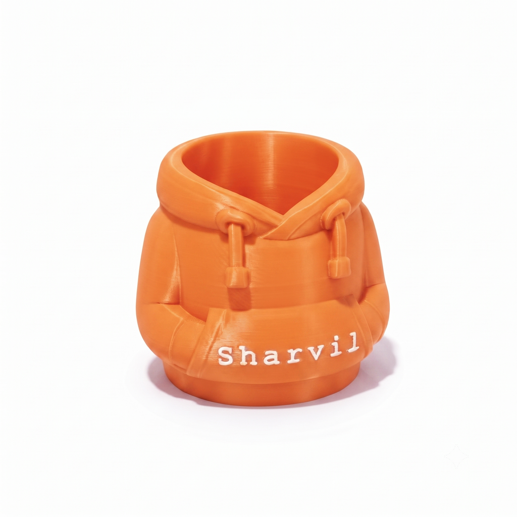 Personalized Hoodie Pen & Pencil Holder – Custom Name Desk Organizer