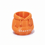 Orange 3D printed hoodie pen holder personalised with the name Sharvil