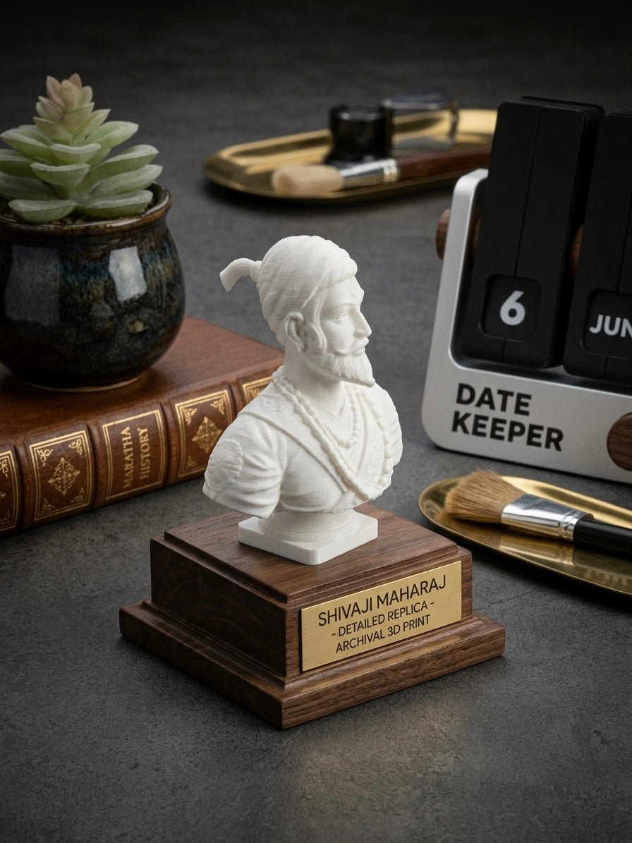 Chhatrapati Shivaji Maharaj Mini Statue | Premium 3D Printed Desk, Dashboard & Home