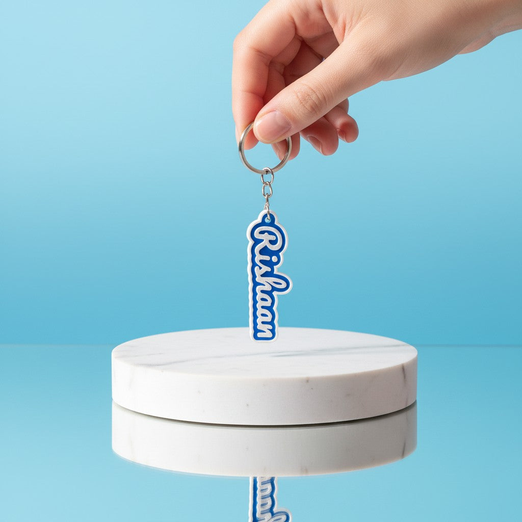 3D Name Keychain – Bold 2-Color Design