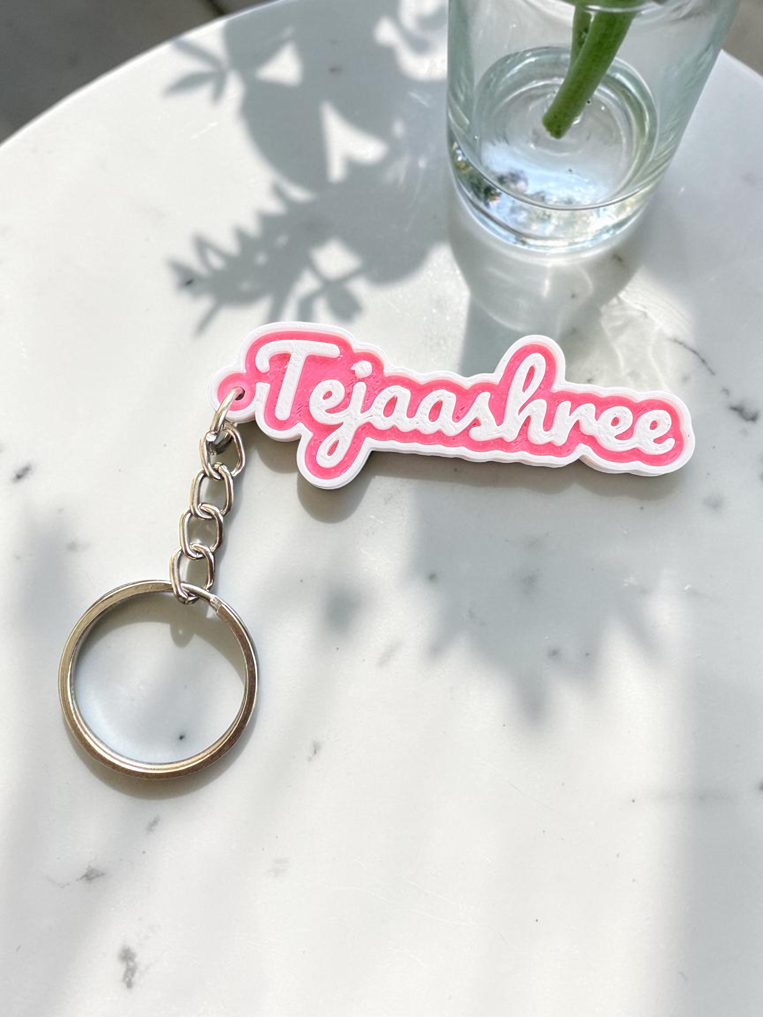 3D Name Keychain – Bold 2-Color Design