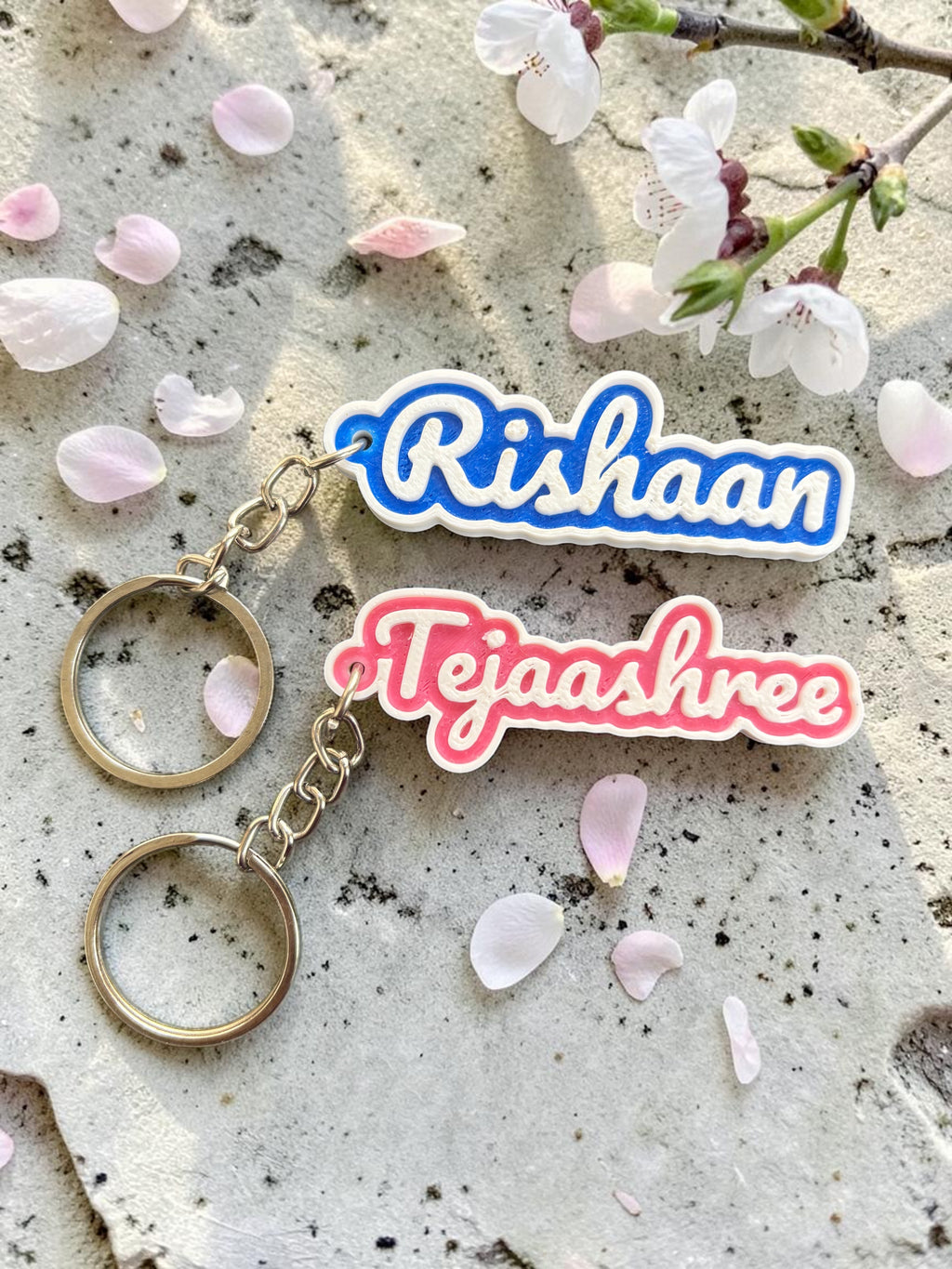 3D Name Keychain – Bold 2-Color Design