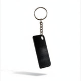 Swag Layers personalized Indian number plate whistle keychain in black, featuring a functional emergency whistle.