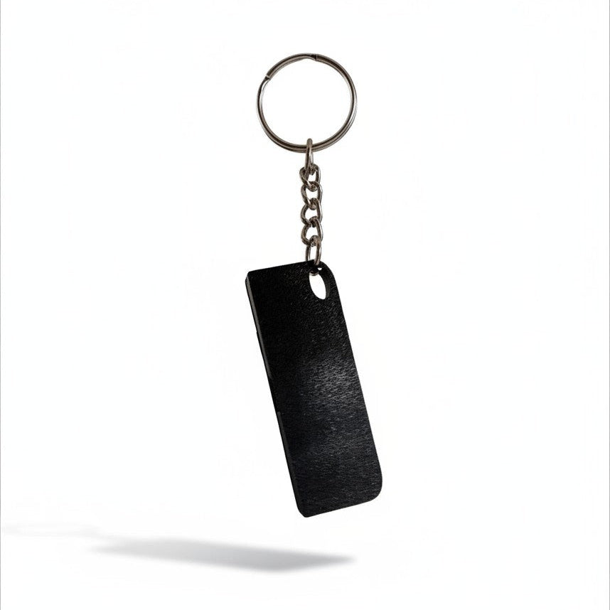 Swag Layers personalized Indian number plate whistle keychain in black, featuring a functional emergency whistle.